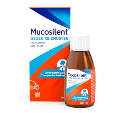 Mucosilent gegen Reizhusten | Hustenstiller Saft | 100 ml | Mit Levodropropizin | Lindert Hustenreiz bis zu 6 Stunden bei trockenem Reizhusten | Alkohol-, Zucker- & Parabenfrei | ab 2 Jahren