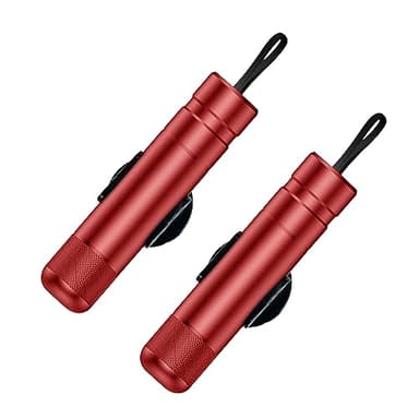 Generisch Safe Pro X Auto, Safe Pro X Für Autoscheiben, Notfallhammer & Gurtenschneider für Notfälle, Autoscheiben Hammer und Gurtschneider mit Fahrgestell und Testglas (2PCS-Rot)