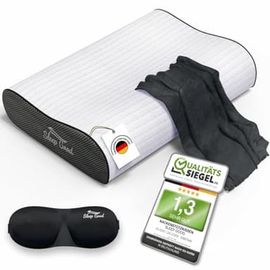 Sleep Good Nackenstützkissen Inkl GRATIS Spannbezug - Orthopädisches Kissen gegen Nackenschmerzen - Memory Foam Kissen Höhenverstellbar - Seitenschläferkissen mit Bezug