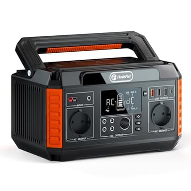 FLASHFISH P60 Tragbare Powerstation 520Wh,Solar Generator mit 230V/560W(Surge1100W) Steckdose,5xDC Output und 4xUSB Outputs,Notstromaggregat Akku für Party, Camping, Wohnmobil
