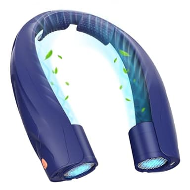 Smilfree Nackenventilator Ventilator Hals Tragbare Persönlicher: 6000 mAh Halsventilatoren Aufladbar Nacken Ventilator Halsventilator leise für Camping, Reisen, Büro (Blau)
