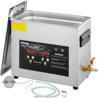 VEVOR 6L Verbesserter Ultraschallreiniger (200 W Heizung, 180 W Ultraschall) Professioneller digitaler Labor-Ultraschall-Teilereiniger mit Heizungstimer für die Reinigung von Schmuck, Brillen