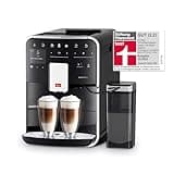 Melitta Barista TS Smart - Kaffeevollautomat mit Milchsystem, Kaffeemaschine mit Mahlwerk und 2-Kammer-Bohnenbehälter für 21 Kaffeespezialitäten, App Steuerung möglich, schwarz