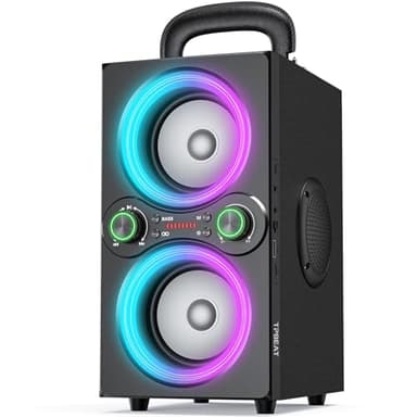 TPBEAT Bluetooth Lautsprecher, 80W Wireless Bluetooth Box Musikbox Groß, Bass Boost, with Licht, 100dB Huge Sound TWS Stereo Party Soundbox, mit Mikrofon Eingang/USB/TF/AUX