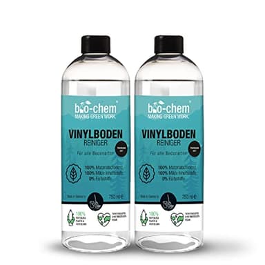 bio-chem Vinyl-, PVC- und PU-Bodenreiniger - 2x 750 ml - Konzentriertes Reinigungsmittel für die materialschonende Reinigung von PVC-Designbelag, Vinyl-, Linoleum- und Laminatböden aller Arten