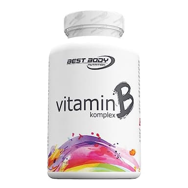 Best Body Nutrition Vitamin B Komplex – 100 Kapseln – Nahrungsergänzung mit Vitamin B1, B2, B3, B5, B6, B7, B9 & B12 – trägt zu Energiestoffwechsel, Nervenfunktion & Zellschutz bei – 70,25 g Dose