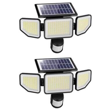 Onforu Solarlampen für Außen mit Bewegungsmelder, 3000lm led solar strahler außen,IP65 Wasserdichte solar aussenleuchte mit bewegungsmelder für Terrasse, Veranda, Garage, Hof, Straßen 2 er
