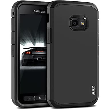 BEZ für Xcover 4 Hülle, Xcover 4S Hülle, Handyhülle Stoßfestes Kompatibel für Samsung Galaxy Xcover 4 / 4s, [Heavy Duty Serie] Outdoor Dual Layer Armor Case Handy Schutzhülle Robuste - Schwarz