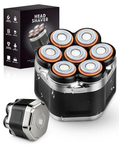 Zenmos Glatzenrasierer Herren 7D mit LED Display, IPX5 Wasserdichtem Kopf Rasierer Herren, Elektrischer Kopfrasierer Glatze mit Magnetischem Scherkopf, Rasierer Glatze & Head Shaver