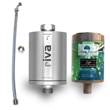 rivaALVA Life Wasserfilter Set – Untertisch Trinkwasserfilter mit Blockaktivkohle, Metallgehäuse, Anschlussset und bioganischem Kartuschengehäuse