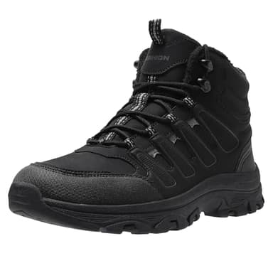 Littleplum Winterschuhe Herren Winterstiefel Wanderschuhe Trekking Warm Gefüttert rutschfest Schneestiefel für Outdoor(B Alle Schwarz,43EU)