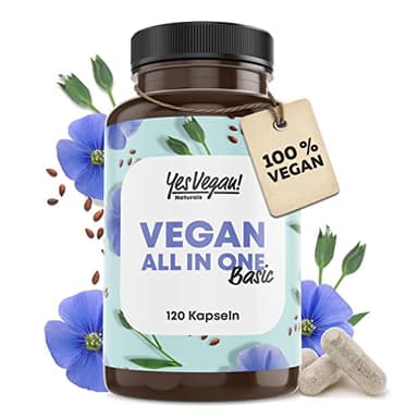 Vegan Complex - Vitamin B12 K2 D3 Eisen Zink Selen und Omega 3-120 Kapseln - speziell für Vegetarier und Veganer - Geschenke - Supplements (1 Stück)