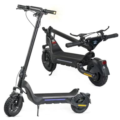 Erwachsener Elektro-Scooter - Klappbarer Geländedesign mit Vorder- und Hinterachs-Doppel-Dämpfung, EABS + Vorder-/Hinterrad-Scheibenbremsen, 120KG Traglast, ausgestattet mit Blinker Links und rechts