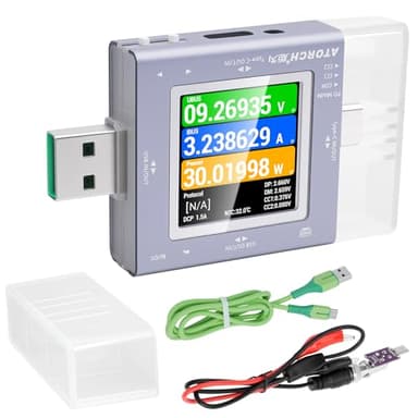 Ransanx USB Tester Power Meter + Digitales Oszilloskop +Pulssignalgenerator 2-in-1 Abtastsignalleitung DC 0-50V 6,5A Multimeter PD 3,0 Typ C Spannungsstromtester für PD 2,0/3,0 QC 2.0/3.0 etc