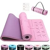 OUTDOUSE Yoga Matte, TPE 6mm Dicke Hautfreundliche Yogamatte Rutschfest Gymnastikmatte Pilates Gymnastik Meditation Stretching mit Trageriemen Home Workout Sportmatte 183x61cm