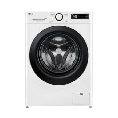 LG W4WR42966, Klasse A/D, Frontlader-Waschtrockner 9-6 kg, 62 x 60 x 85 cm, Wi-Fi, AI Direct Drive, Tiefenreinigung mit Dampf, TurboWash 360, Sicherheitsglastür, Weiß - Bullaugenring: Schwarz