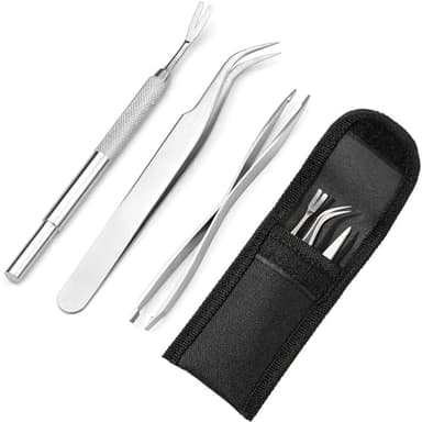 jatimdotin Zeckenzange 3er Set, Zeckenentferner, Zeckenzange für Hunde, Zeckenpinzette Mensch, Zeckenhaken für Mensch, Hunde, Katzen (mit Aufbewahrungstasche)