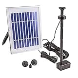 CLGarden Solar Pumpe Springbrunnen NKASP4 kleine Solarpumpe mit Akku und LED Teichpumpe für Miniteich Wasserspeier