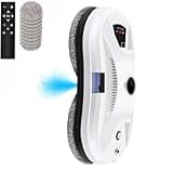 Eznaobo Fensterputzroboter mit Sprühfunktion, 5600Pa Fensterreiniger Roboter Automatischer, Elektrischer Fensterputzer Fernbedienung für Innen- und Außenfenster, 10x Lappen (White)