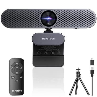 DEPSTECH DW50 4K Webcam, Ultra HD Webcam PC mit Sony-Sensor, Doppelmikrofone mit Geräuschunterdrückung, Fernbedienung, Autofokus, Sichtschutz, Streaming Kamera für Laptop/Videoanrufe/Teams/Skype/Zoom