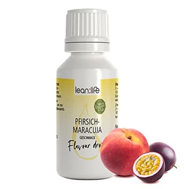 Lean:Life - Flavour Drops 30 ml - Pfirsich-Maracuja - Aroma Tropfen für Lebensmittel - zuckerfrei und kalorienarm