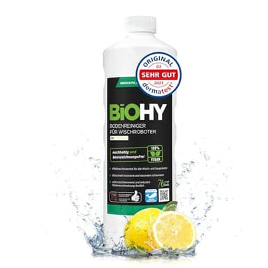 BiOHY Bodenreiniger für Wischroboter (1l Flasche) | Reinigungsmittel Konzentrat für alle Wisch & Saugroboter mit Nass-Funktion | Schaumarm & Streifenfrei | Für alle Böden