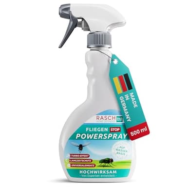 RASCH HOME DEFENDER® Fliegenspray [ANTI-FLIEGEN POWER SPRAY] - Insektenspray Wohnung Fruchtfliegen Spray - Gegen kleine und große Fliegen für effektive, gezielte & sichere Vertreibung (500ml)
