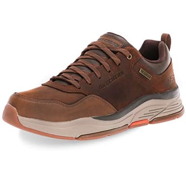 Skechers Herren BENAGO Hombre Sneaker, Dark Brown Waterproof Leather, 44 EU