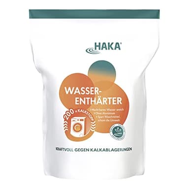 HAKA Wasserenthärter Pulver, 2 kg, schützt Waschmaschine & Wäsche vor Kalk, Waschkraft-Booster, macht hartes Wasser weich, spart Waschmittel, phosphatfrei, aluminiumfrei