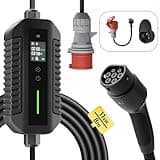 Mobile Wallbox 11kW [8m 3-Phasig 6-16A] dé Ladekabel CEE 16A auf Typ 2 mit Einstellbarer Ladeleistung für Tragbare EV-Ladestation für Elektroautos & Plug-in-Hybride