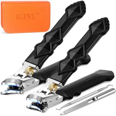 Nagelknipser für dicke Nägel Nagelschneider, Ultra Wide Jaw Opening Nagelknipser für Fingernagel und Fußnägel, Scharf Nagelknipser für Eingewachsene Zehennägel mit langem Griff, 4 Pcs