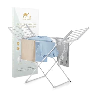 Silk Route Home Elektrisch beheizter Wäschetrockner mit 18 Stangen – 11,5 m Trockenraum – faltbarer beheizter Wäscheständer für Handtücher, Bettwäsche und Bekleidung