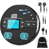NEU 2025 Bluetooth CD Player Tragbar, Greadio Discman CD Player mit 2000mAh Wiederaufladbarer, Kompatibler FM-Transmitter, USB, AUX-Ausgang, Walkman CD Spieler mit Kopfhörer und Anti-Skip/Stoßfest