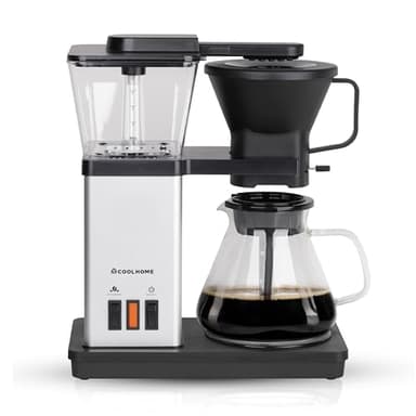 CoolHome Masterbrew Kaffeemaschine - Filterkaffeemaschine - Mit Blooming funktion - Silber (Grau)