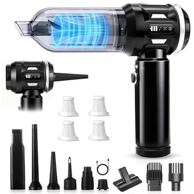 Citybee Handstaubsauger Akku Mini Staubsauger Kabellos - 25000Pa Handstaubsauger Stark 4 in 1 Autostaubsauger mit Bürstenloser Motor - 3 Stufen Tragbarer Staubsauger für Auto Haushalt Tierhaare