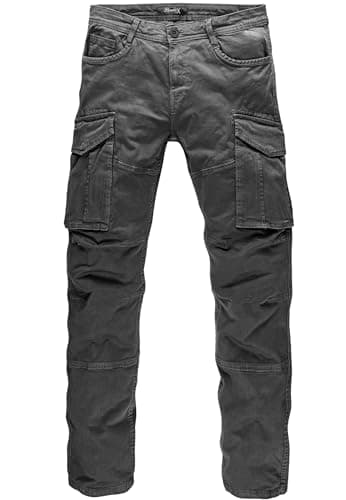 REPUBLIX Herren Cargohose Cargo Jogger Chino Hose Jeans R7023 Anthrazit W34