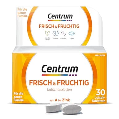 Vitamine - Centrum Frisch & Fruchtig Multivitamin – Leckeres, hochwertiges Nahrungsergänzungsmittel mit Mikronährstoffen – Für die ganze Familie – Vitamine, Mineralstoffe, Spurenelemente – 30 St.
