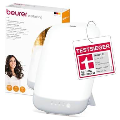 Beurer TL 85 Tageslichtlampe, TESTSIEGER Stiftung Warentest, Simulation von Tageslicht, 14.000 Lux Lichtstärke, Medizinprodukt, zur Anwendung bei Lichtmangelerscheinung, mit Timer (30,60,90,120 Min.)