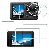 ULBTER Objektiv schutzfolie für DJI OSMO Action 4 Kamera Displayschutz [2 + 2 + 2 Stück], Glas, Härtegrad 9H, ultraklar, kratzfest, Anti-Fingerabdruck, blasenfrei