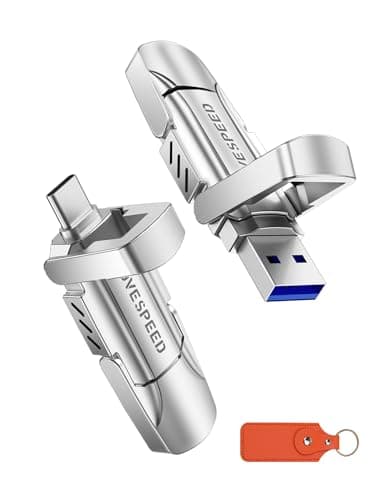 MOVE SPEED USB Stick 1TB, Neuauflage Professionelle Externe SSD mit 560 MB/s, Dual USB C Stick & USB-A 3.2 Gen 2, Zink-Body, Kompatibel mit iPhone 15/16/17 Pro (ProRes 4K), MacBook, Windows & Android