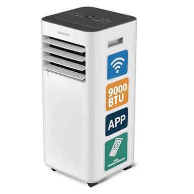 Heinrich´s Klimaanlage, 9000 BTU, Mobiles Klimagerät inkl. Abluftschlauch, 4in1 Kühlen/Heizen/Entfeuchten/Lüften, Fernbedienung + WiFi Steuerung, Räume bis zu 36m2, inkl. 24h-Timer, Schlafmodus
