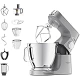 Kenwood Titanium Chef Baker KVL85.424SI Küchenmaschine mit integrierter Waage, inkl. 4-teiligem Patisserie-Set, 7 L und 5L Rührschüssel, stufenloser Geschwindigkeitsregler, 1200 W, Silber