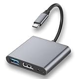 USB-C zu HDMI Adapter 3 in 1 - 4K HDMI + USB 3.0 + PD Häfen - Kompatibel Mit MacBook, Switch, iPad Pro, iPhone 15, Samsung Galaxy S8/S9, HDTV