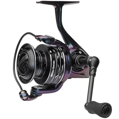 Abu Garcia Spike Spinnrolle Angelrolle Leicht und Stark Spinnrollen Raubfischangeln Barsch Zander Unisex Grün/Lila/Schwarz 3000SH