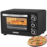 Steinborg Mini Backofen mit Umluft 25 Liter Elektrischer Pizzaofen Minibackofen Miniofen 3in1 Backofen Krümelblech Ober-/Unterhitze Energiesparend 100-230°C 60 Min Timer
