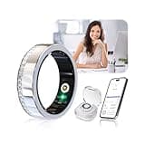 XSWCCJJ Neues Upgrade Diamant Smart Ring und Kabelloses Ladeetui【Branchennummer 1 – 0 Messfehler】 2025 Fitness Tracker zur Schlafüberwachung, Tragbarer SpO2-Smartring für Android und iOS, Silver 9#