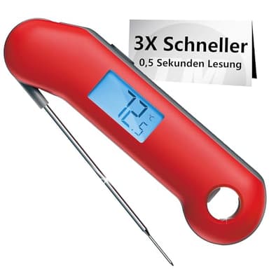 ThermoMaven F1 Turbo Digitales Fleischthermometer –0,5s Sofortanzeige Grillthermometer, ±0,3℃ Genau Thermometer Kochen, IP67 Wasserdicht Magnetische Thermometer Kochen, Flaschenöffner Braten BBQ Grill