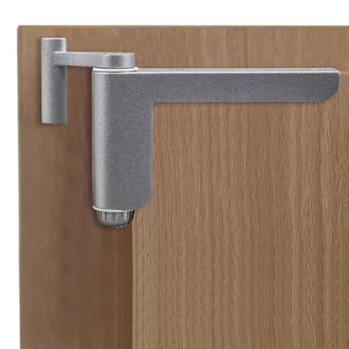 Türschließer ohne Bohren - Minitürschließer, automatischer Türschließer für leichte Innentüren, geeignet für DIN links/rechts schließende Zimmertüren - 1 Stück Silber