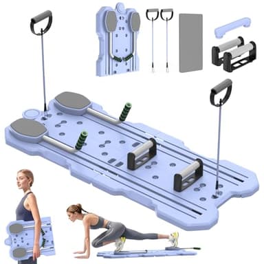 IMAYCC Faltbares Pilates-Board-Reformer-Maschinenset mit Bauchmuskelrolle, tragbares multifunktionales Pilates-Trainingsgerät für den ganzen Körper zu Hause mit verschiedenem Zubehör