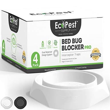 Bettwanzen Detektor – 4er Pack | Bettwanzenfalle Bed Bug Blocker (Pro) | Bettwanzen Test (Weiß) | Insektenfalle, Wanzen Monitor und Detektor für Bettbeine